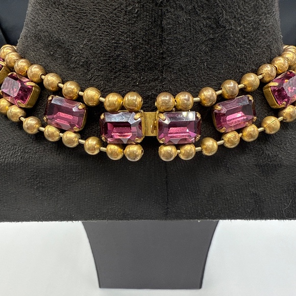 Art Deco amethyst glass necklace - Picture 6 of 14